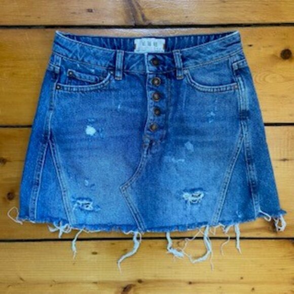 We The Free Dresses & Skirts - We the Free Denim Distressed Jean Miniskirt - Size 25